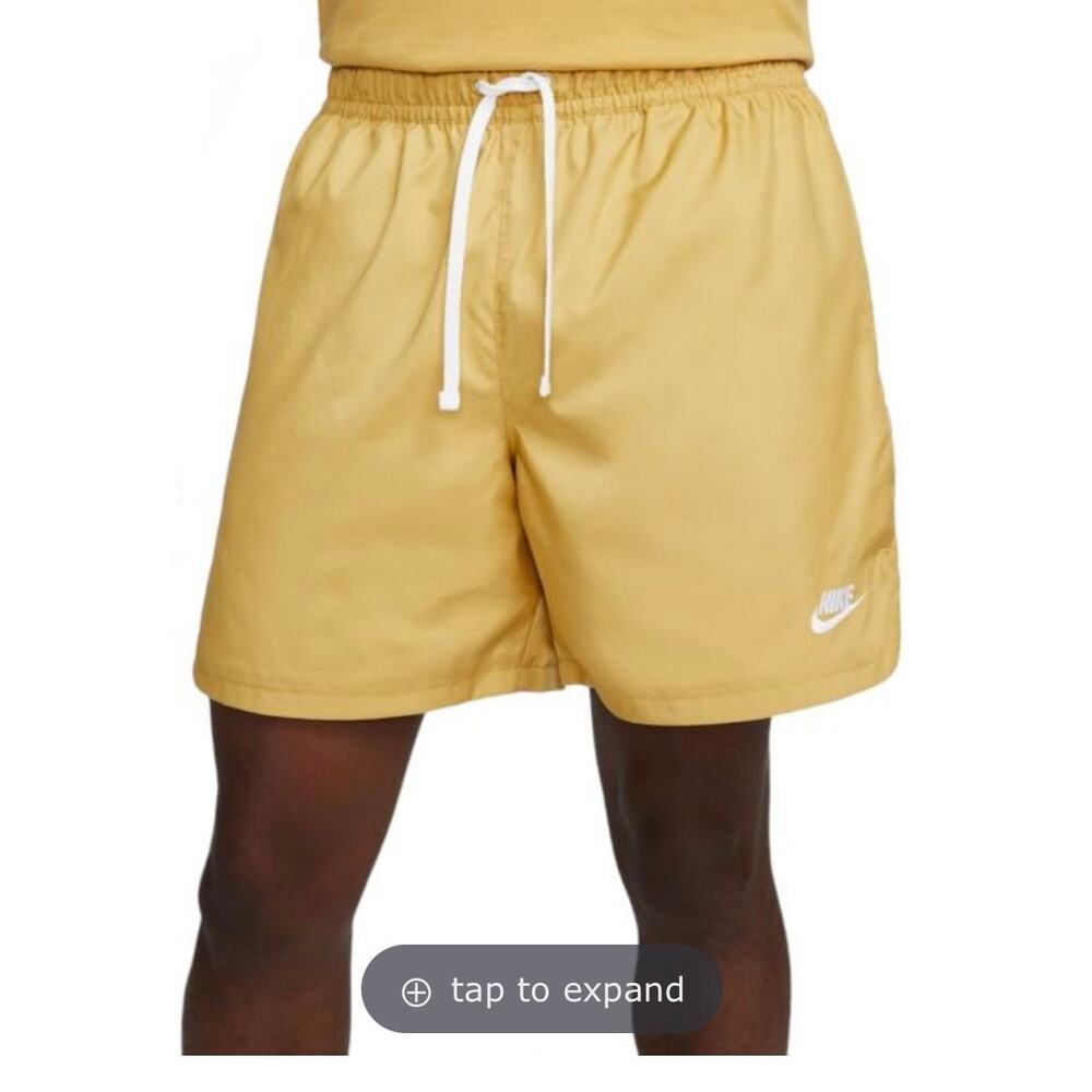 XL NIKE SPORTSWEAR SPORT ESSENTIALS WOVEN LINED FLOW SHORTS Mustard drawstring